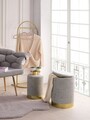 Set pufuri pentru comodă, Comfort, Poliester, Gri