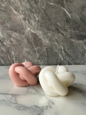 Set de lumanari, Glamour Candle 42ST, 100% SOIA, Roz/Alb