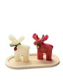 Set de lumanari, Christmas Candle Set9, Beton, Rosu/Alb