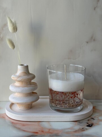 Set de lumanari, Glamour Candle 34ST, Beton, Alb