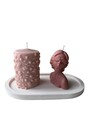 Set de lumanari, Glamour Candle 39ST, Beton, Roz/Alb
