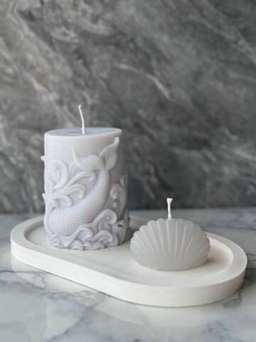 Set de lumanari, Glamour Candle 40ST, Beton, Gri/Alb