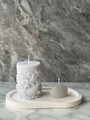 Set de lumanari, Glamour Candle 40ST, Beton, Gri/Alb
