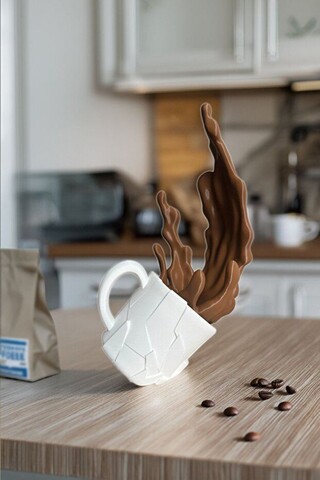 Trinket, Coffee, 14.5x11x20.5 cm, 100% BIOPLASTIC, Maro/Alb