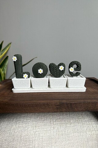 Trinket, Love Cactus, 17.5x4.5x7 cm, 100% BIOPLASTIC, Verde/Alb