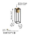 Ghiveci, GED-023-A, 15x50x15 cm, Metal, Negru