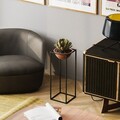 Ghiveci, GED-021-B, 22x60x22 cm, Metal, Negru/Cupru