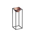 Ghiveci, GED-021-B, 22x60x22 cm, Metal, Negru/Cupru