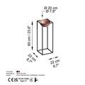 Ghiveci, GED-021-B, 22x60x22 cm, Metal, Negru/Cupru