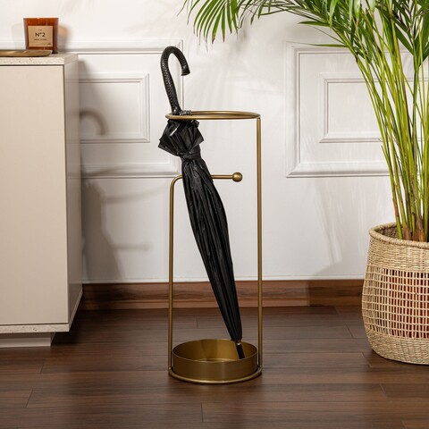 Umbrella Stand, Şemsiye, 22x22x60 cm, Metal, Auriu