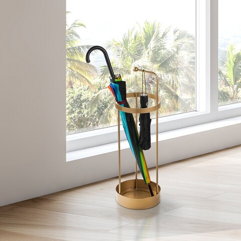 Umbrella Stand, Şemsiye, 22x22x67 cm, Metal, Auriu