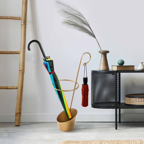 Umbrella Stand, Şemsiye, 34x23x67 cm, Metal, Auriu