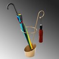 Umbrella Stand, Şemsiye, 34x23x67 cm, Metal, Auriu