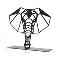 Decoratiune, Elephant, 21x21 cm, Metal, Negru