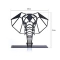 Decoratiune, Elephant, 21x21 cm, Metal, Negru
