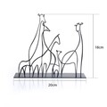Decoratiune, Giraffa, 18x20 cm, Metal, Negru