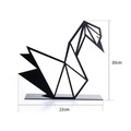 Decoratiune, Swan, 20x15 cm, Metal, Negru