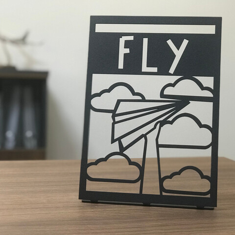 Decoratiune, Fly Pod, 20x30 cm, Metal, Negru