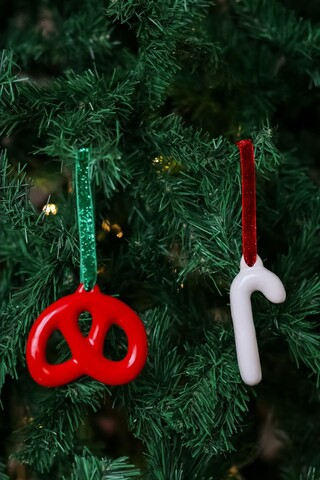 Ornament de brad de Crăciun, BSY520, Ceramica, Alb