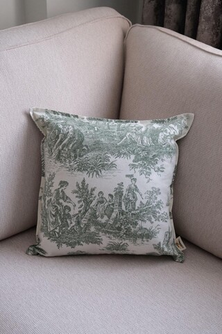 Husa de perna, BST058, 45x45 cm, Textil, Verde/Alb