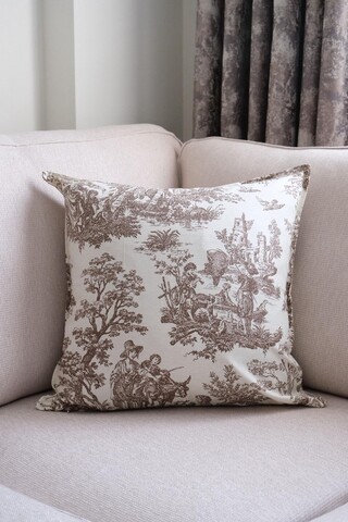 Husa de perna, BST059, 45x45 cm, Textil, Maro/Alb