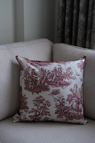 Husa de perna, BST060, 45x45 cm, Textil, Burgundia / Alb