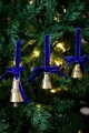 Ornament de brad de Crăciun, BSY226, Catifea, Albastru