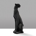 Decoratiune, Leopard, 15x43x15 cm, Poliester, Negru