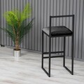 Scaun de bar, Hanah Home, Nordic, 35x84x35 cm, Metal, Negru