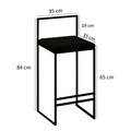 Scaun de bar, Hanah Home, Nordic, 35x84x35 cm, Metal, Negru