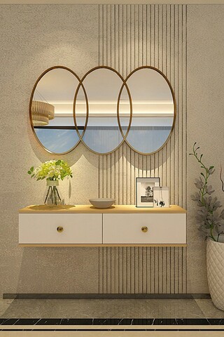 Dulap, Hanah Home, Zuzu 120, 120x25.6x29.6 cm, PAL , Stejar Safir / Alb