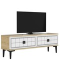 Comoda TV, Hanah Home, Yuka 120, 120x41x29.6 cm, PAL , Stejar Safir / Alb