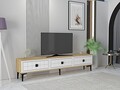 Comoda TV, Hanah Home, Yuka 180, 180x41x30 cm, PAL , Stejar Safir / Alb