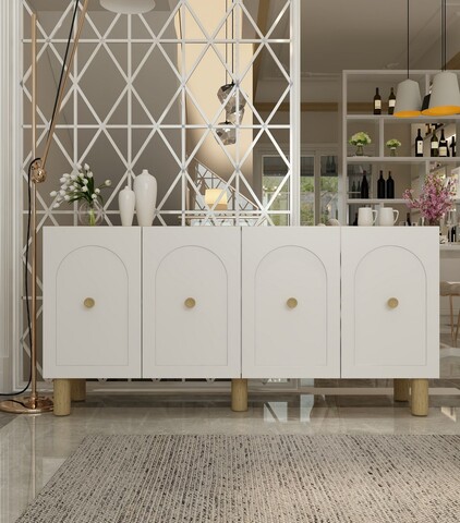 Consola, Hanah Home, Elle, 150x75x30 cm, PAL , Maro, Alb