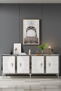 180x75x32 cm, Alb;Argintiu