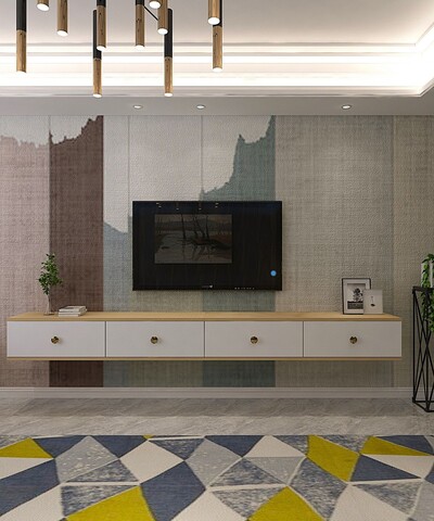 Comoda TV, Hanah Home, Zuzu Double, PAL , Stejar Safir / Alb