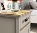 Noptiera, Hanah Home, FRN-21015, 64.4x68.1x44.2 cm, PAL, Crem / Stejar / Gri