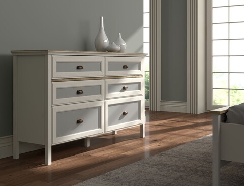 Dulap, Hanah Home, FRN-21014, 155.4x92x44.2 cm, PAL, Crem / Stejar / Gri