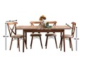 Set masa extensibila si scaune, Hanah Home, Cenova, Lemn de carpen;PAL, Maro