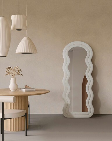 Oglinda Cheval, Hanah Home, Mia, 65x170 cm, MDF , Crem