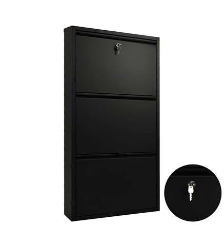 Pantofar, Hanah Home, Primo 3, 50x104x15 cm, 100% SHEET METAL, Negru