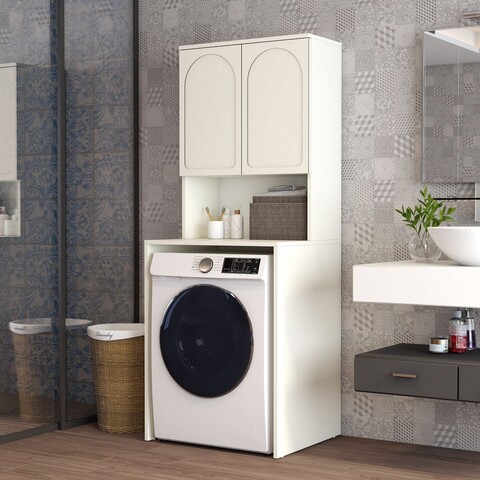 Dulap masina de spalat, Hanah Home, Lyon 60, 70x183x60 cm, PAL, Crem