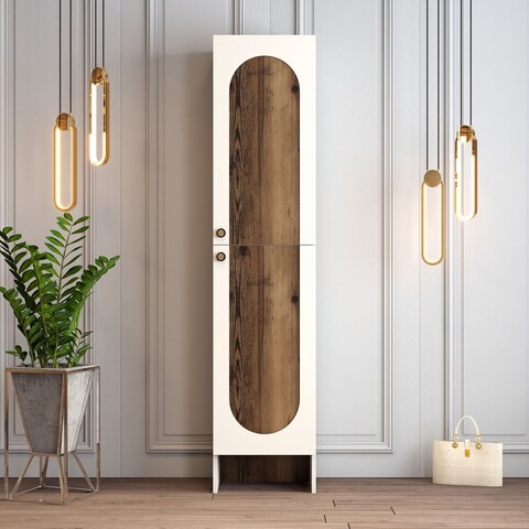 Cuier de perete, Hanah Home, Palermo L, 45x200.6x37 cm, PAL, Crema/Nuca