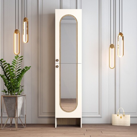 Cuier de perete, Hanah Home, Palermo M, 45x200.6x37 cm, PAL, Crem / Stejar