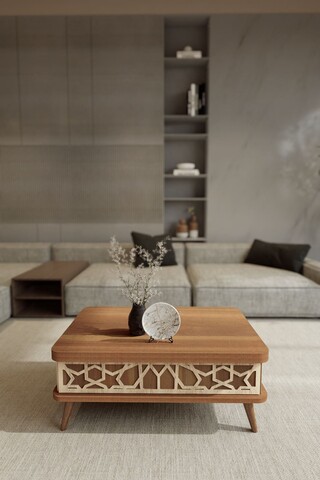 Masuta de cafea, Hanah Home, Ottowa Ada, 90x38x60 cm, PAL, Maro