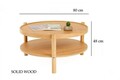 Masuta de cafea, Hanah Home, Monza, Lemn masiv, Stejar