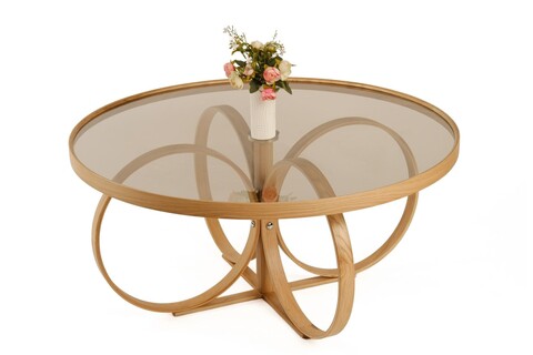 Masuta de cafea, Hanah Home, Tokyo, 100x47x100 cm, 100% SOLID OAK WOOD, Stejar