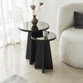 Set masute 2 piese, Hanah Home, Luna, PAL, Negru/Bronz