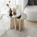 Set masute 2 piese, Hanah Home, Luna, PAL, Travertine / Bronze