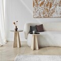 Set masute 2 piese, Hanah Home, Luna, PAL, Travertine / Bronze